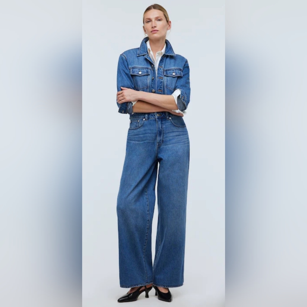 Madewell Denim Wide Leg Coverall Jumpsuit Size 4 - Picture 7 of 8